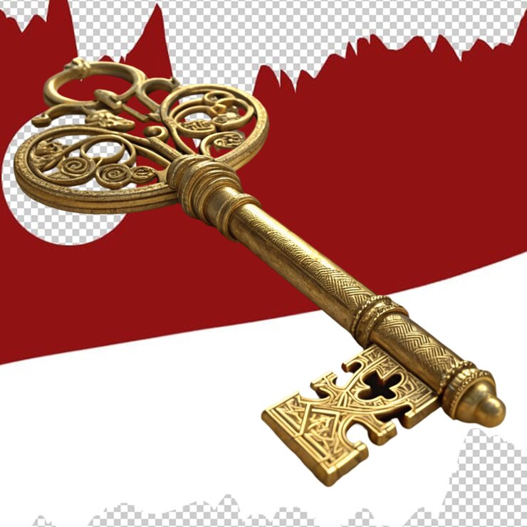 Antyczny złoty klucz Vintage Klucz Obraz