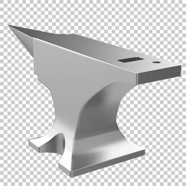 Anvil on transparent background 3d rendering illustration