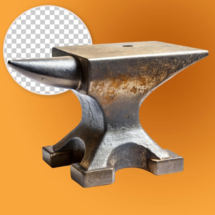 PSD anvils on transparent background