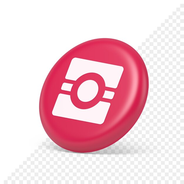 Aparat fotograficzny przycisk aplikacji wideo multimedialna usługa fotograficzna 3d izometryczna realistyczna ikona