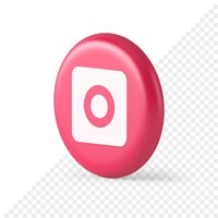 PSD aparat fotograficzny przycisk nagrywania wideo aplikacja internetowa do tworzenia treści multimedialnych 3d realistyczna ikona