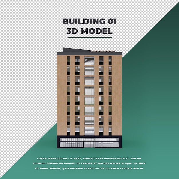 PSD apartment building model