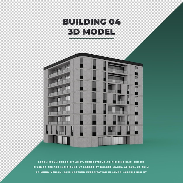 PSD apartment building model