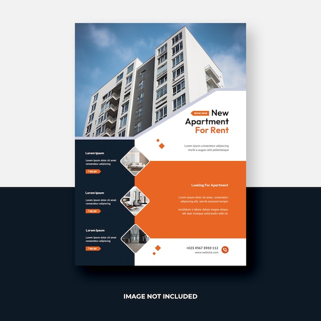 PSD apartment flyer template design a4