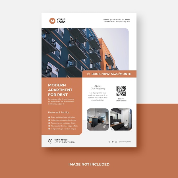 apartment flyer template design a4