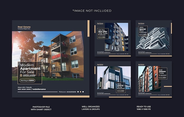 PSD apartment real estate for sale instagram post template