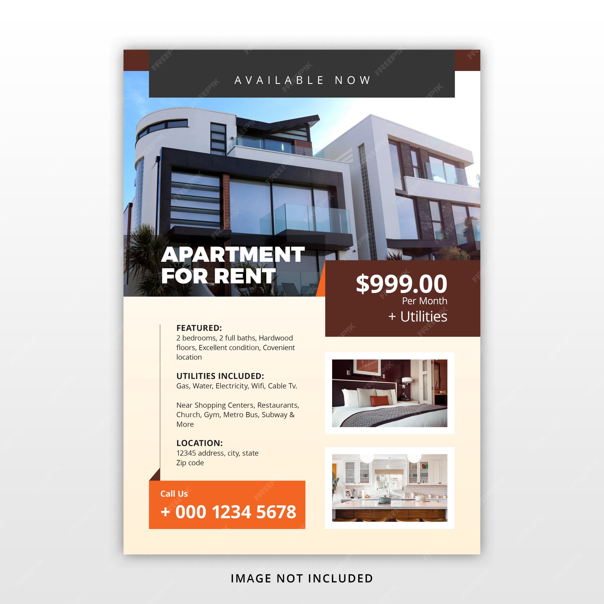 Premium PSD Apartment rentals flyer template