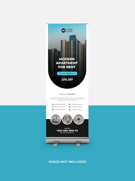 Apartment roll up banner template design