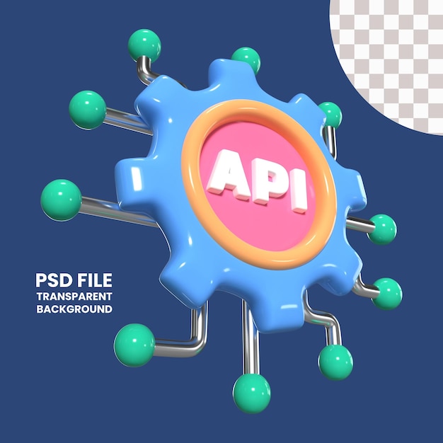 PSD api 3d illustration icon