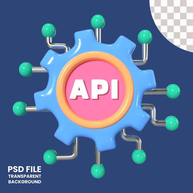 PSD api 3d illustration icon