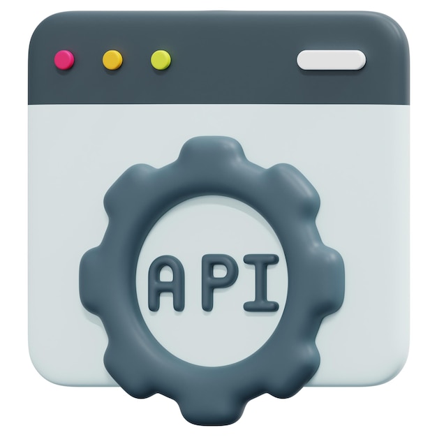 API 3d-renderöidä ikoni kuvitus