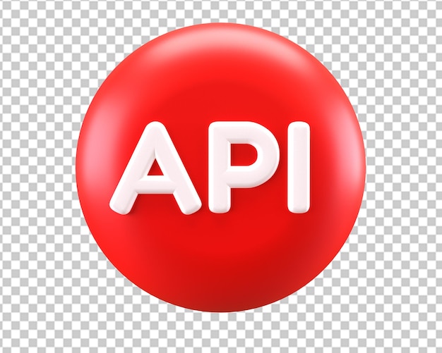 Api configuration 3d red icon