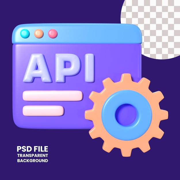 PSD api ikony ilustracji 3d