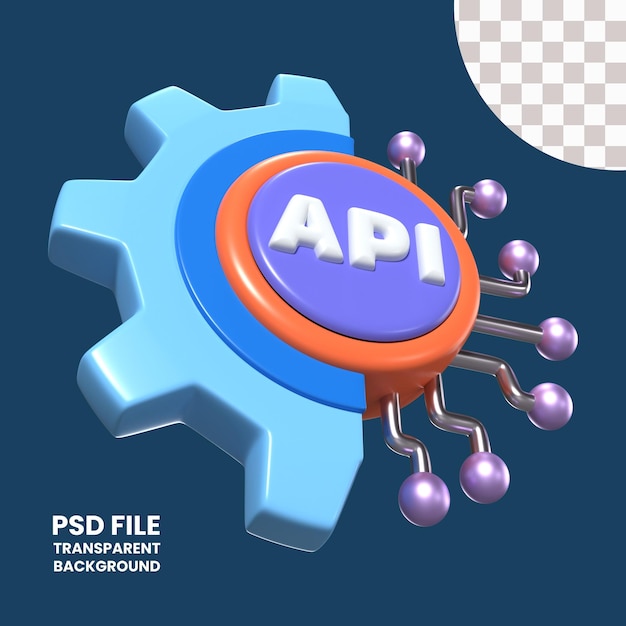 API ikony ilustracji 3D