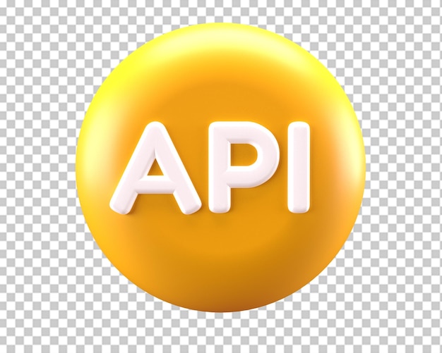 API-määrityksen 3d-renderöity kultainen ikoni