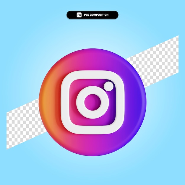 Aplikacja Logo Instagram 3d Render Ilustracja Na Białym Tle