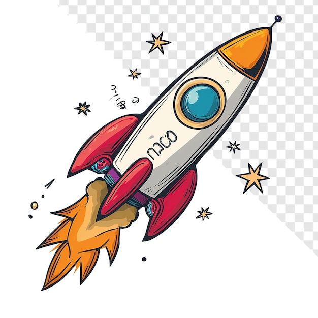 PSD apollo io space rocket vector illustration on white background