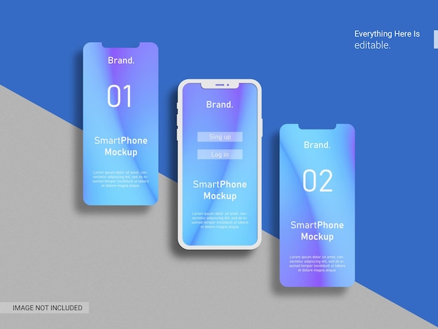 Mockup dell'interfaccia dell'app sul display del telefono