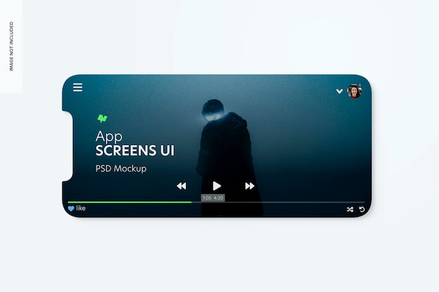 App-schermen ui mockup, horizontaal