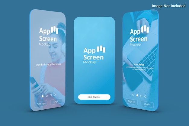 PSD app screen mockup front view