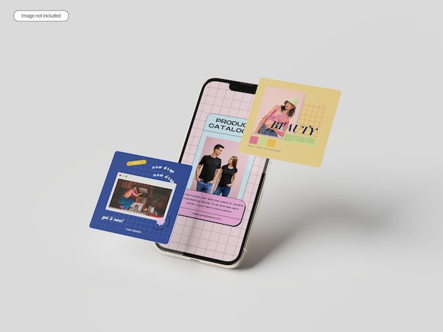 PSD app smartphone presentation screen mockup