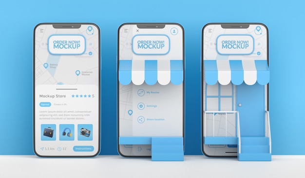 Design del mockup di spedizione dell'app store