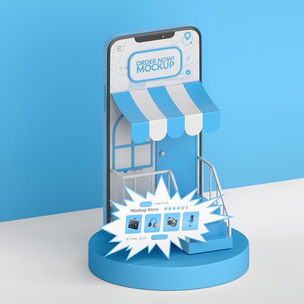 Design del mockup di spedizione dell'app store