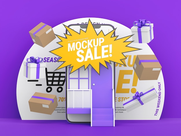 PSD app store shipping mockup design