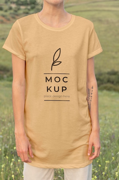 Apparel mockup of modern girl city