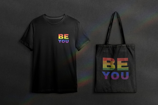 PSD psd mockup di abbigliamento con maglietta e tote bag