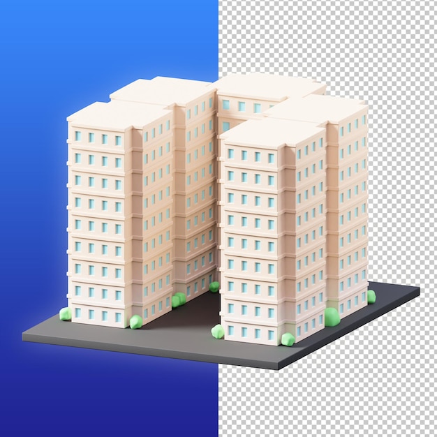 PSD appartement 3d illustratie