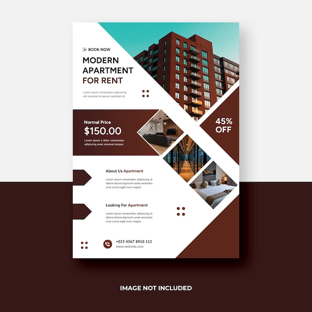 Appartement flyer sjabloonontwerp a4