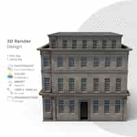 PSD appartementengebouw 3d-modellering psd-bestand realistisch gebouw