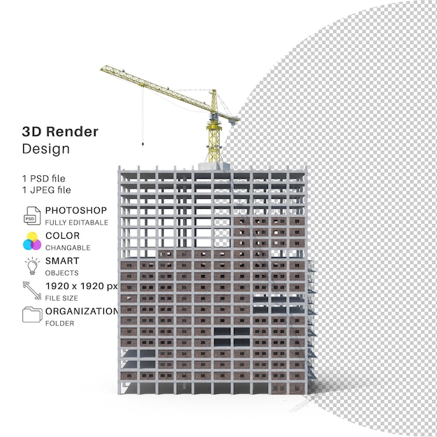 PSD 3d-моделирование квартирного здания psd-файл реалистичное здание