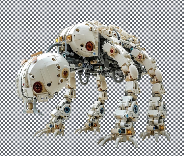 PSD appealing biomechanical lego creatures isolated on transparent background