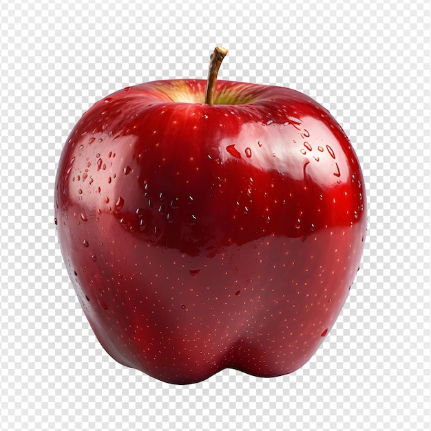 PSD appel png verse rode appel geïsoleerd op transparante achtergrond generatieve ai