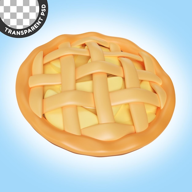 Appeltaart 3d illustratie icoon