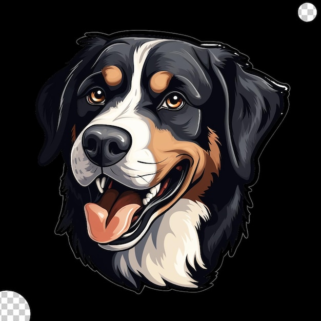 Appenzeller dog mascot logo png doorzichtig