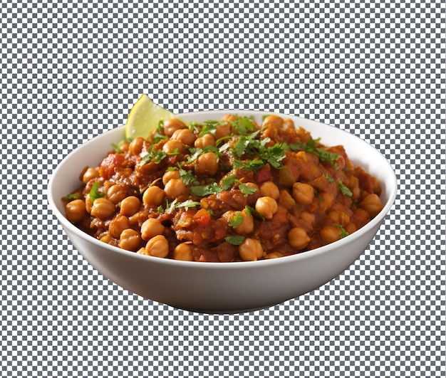 Appetiserende Chana Chat geïsoleerd op een transparante achtergrond