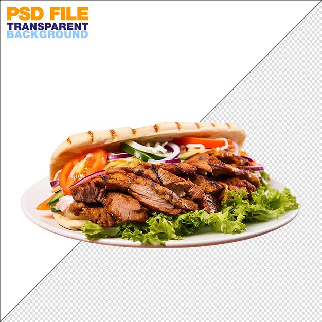 PSD appetizing mouthwatering scene showcasing kebab