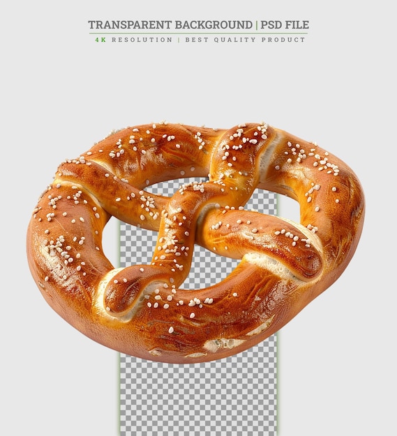 PSD appetizing pretzel on white background