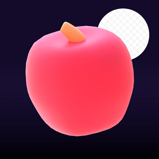 PSD apple 3d rendered image