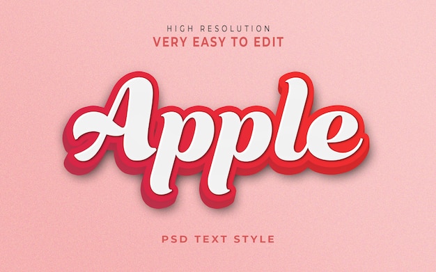 Apple 3d text style effect template