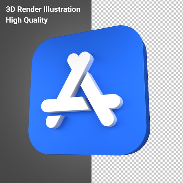 PSD rendering 3d dell'icona dell'app dell'app store apple