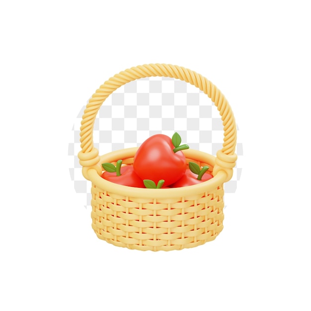 Apple Basket 3D Icon