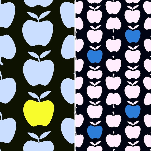 Apple in blue and yellow