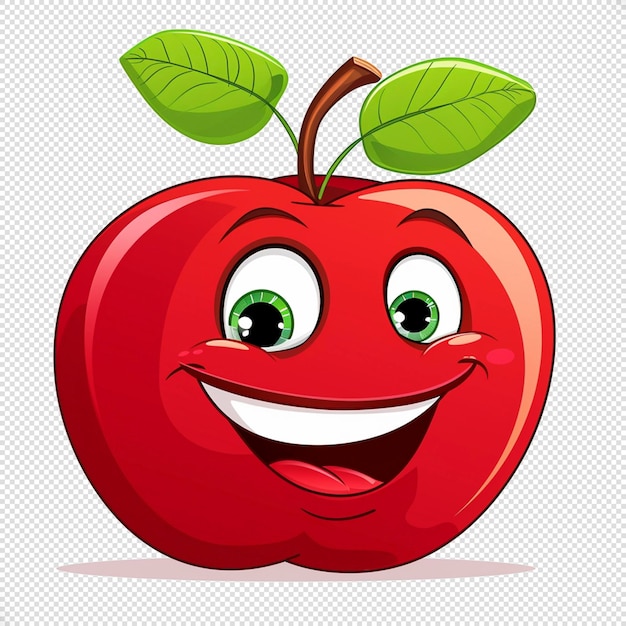 Apple cartoon smiling vector isolated background