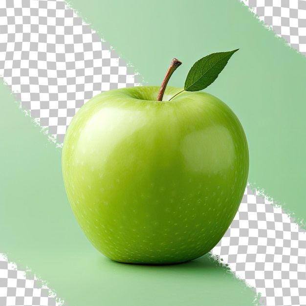 PSD apple centered on transparent background with green hue
