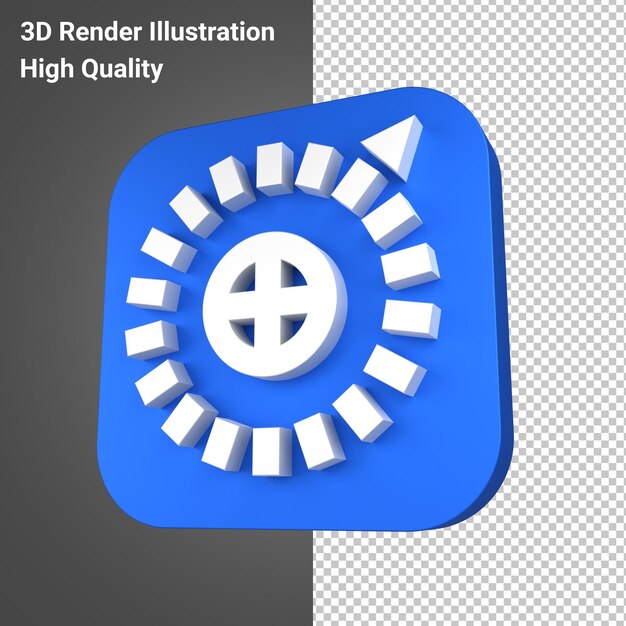 Apple Compass icon in 3D render