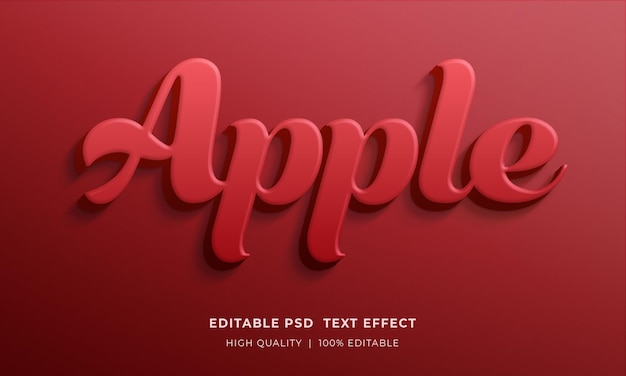 Apple Editable 3D Text Style Effect PSD Szablon makiety